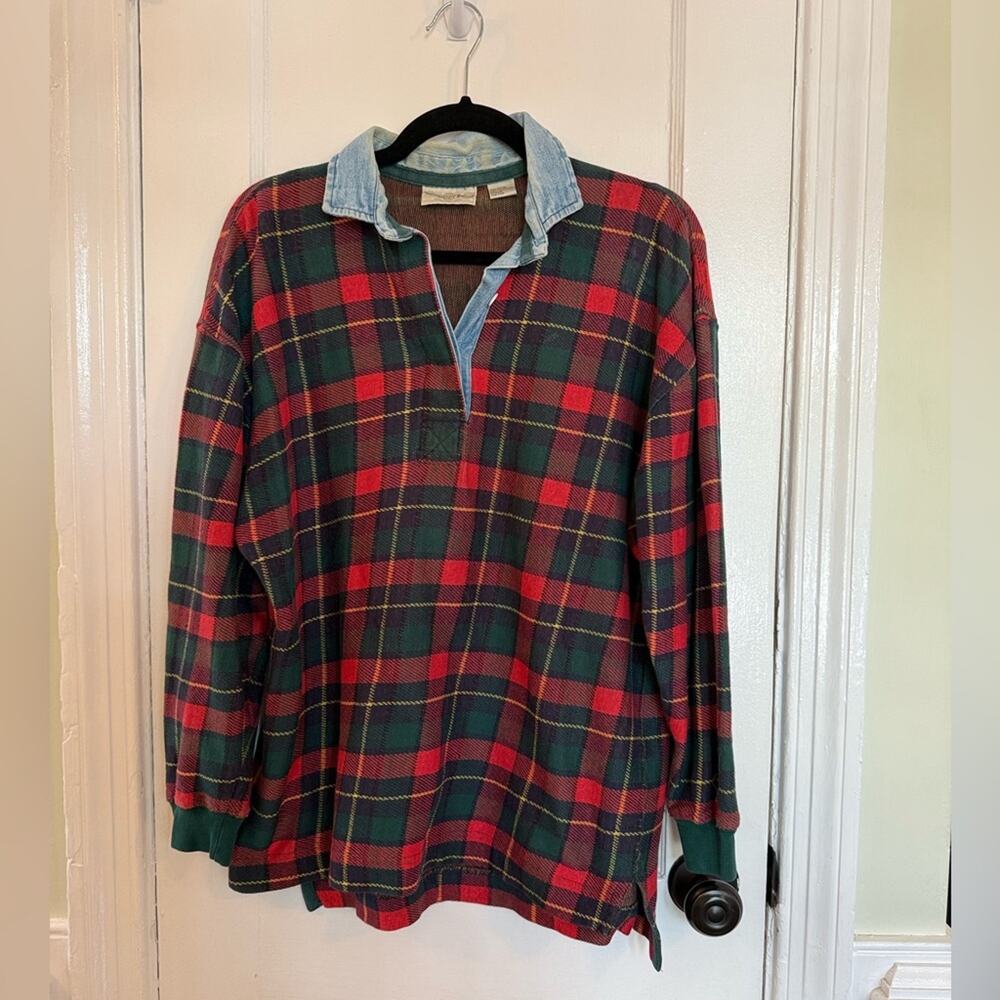 Vintage Copper Key Plaid Grandma Sweatshirt